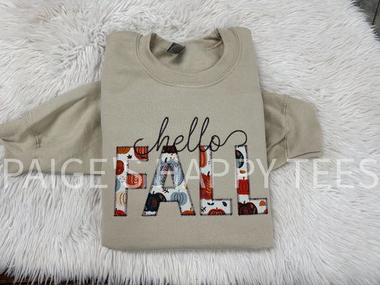 Hello Fall Embroidered Sweatshirt