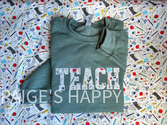 Teach Embroidery Crewneck
