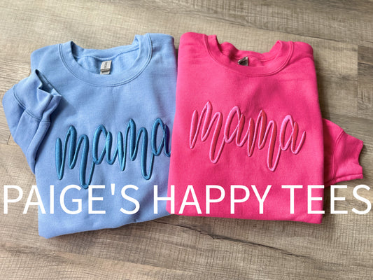 3D mama embroidery Sweatshirts