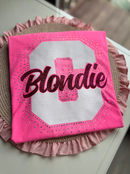 Blondie with Glitter and Rhinestones- Tshirt