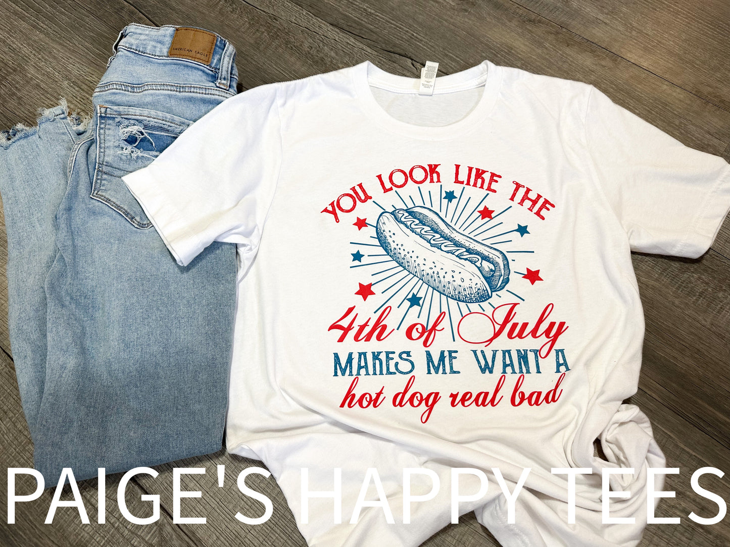 Fourth of July Hot dog tshirt