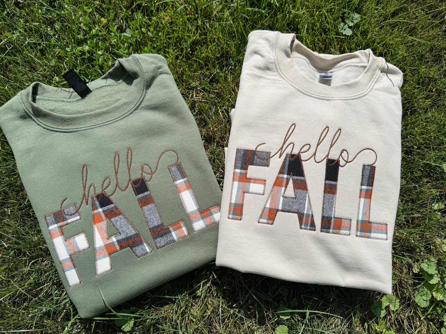Hello Fall Embroidery Crewneck