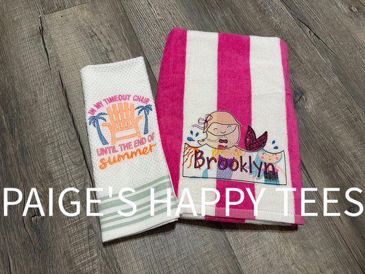 Embroidered Beach towels with name