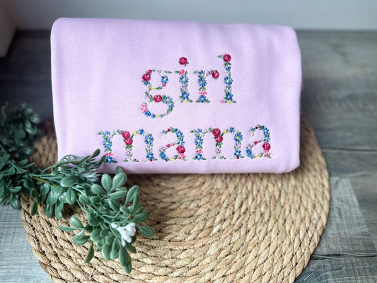 Girl Mama Floral Embroidery