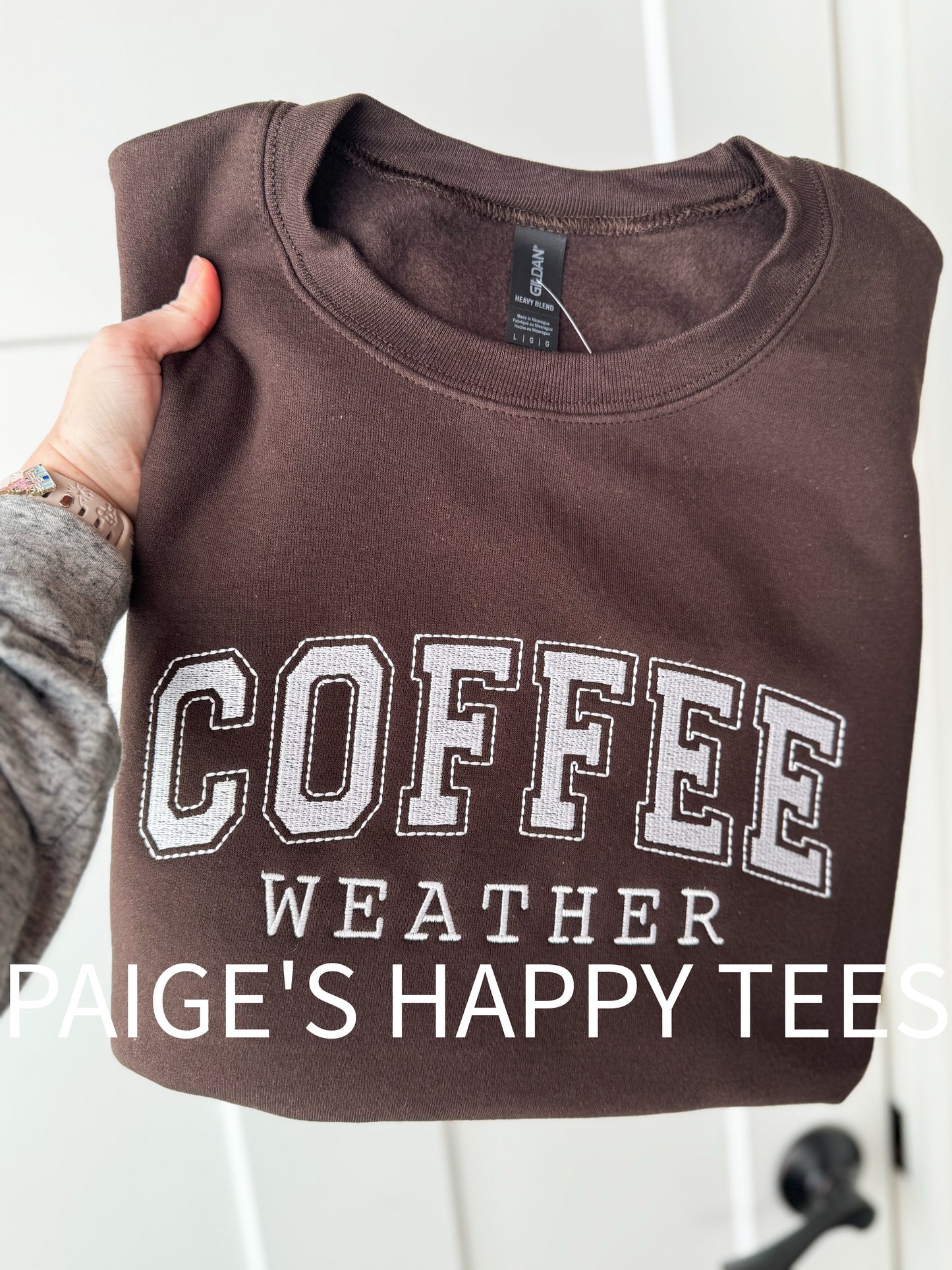 Coffee Weather Embroidery Sweatshirt