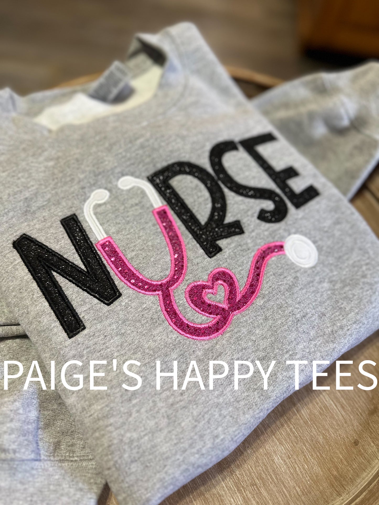 Nurse Glitter Embroidery Crew