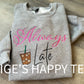 Always Late Ice Coffee Embroidered Sweatshirt