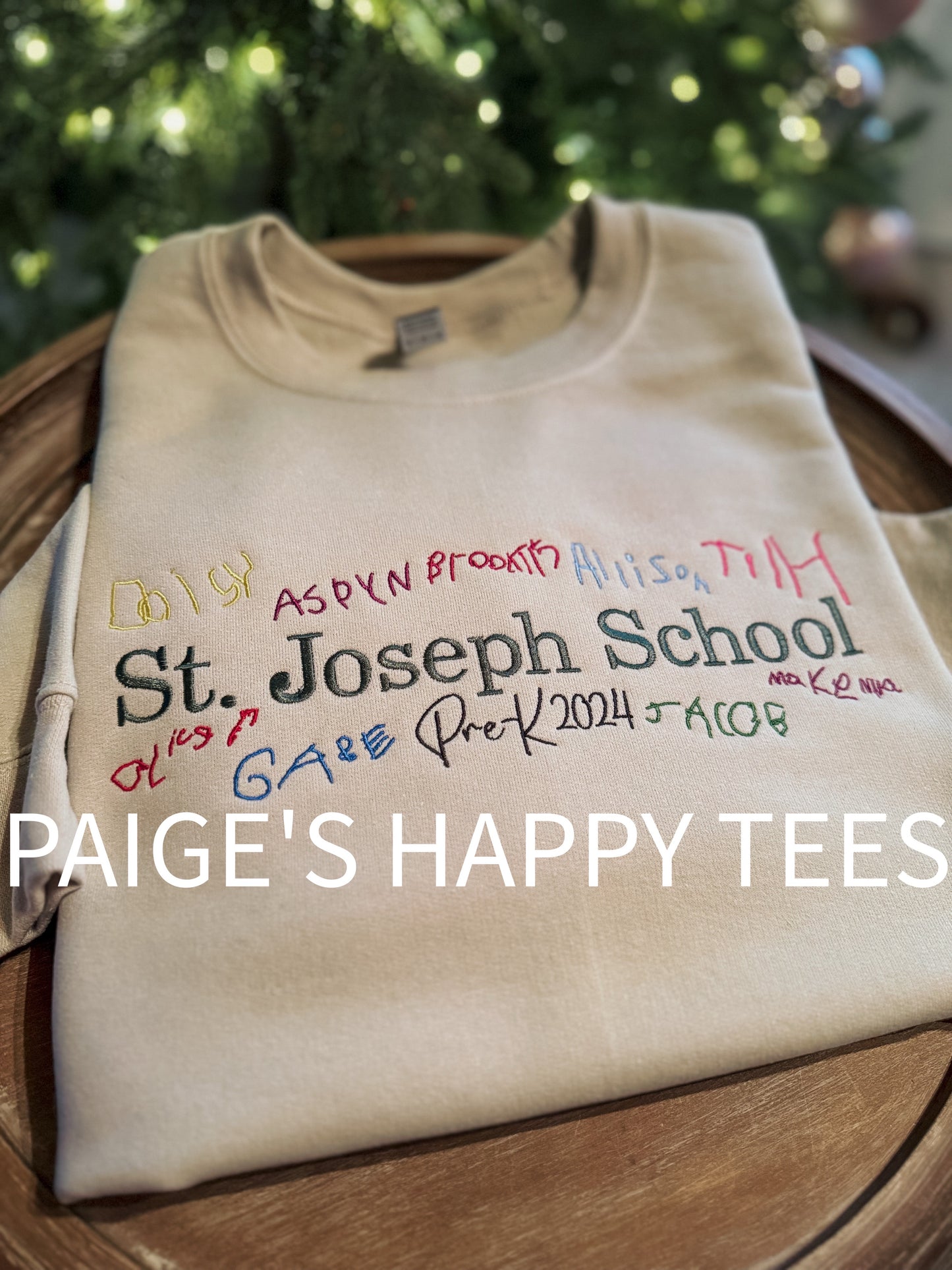 Teacher/Student Handwriting Crewneck Embroidery