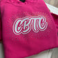 Cursive CBTC glitter with Rhinestones Crewneck