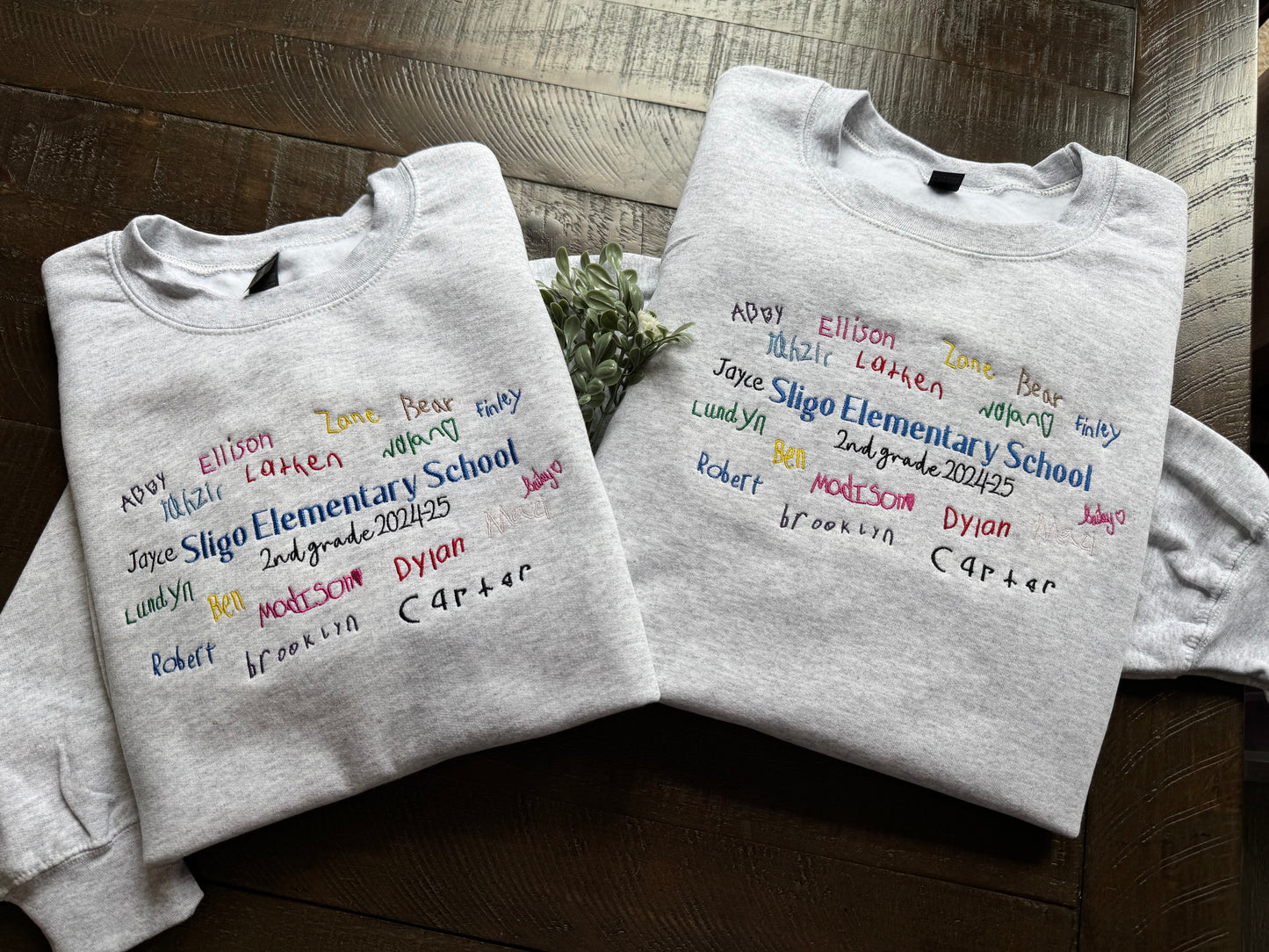 Teacher/Student Handwriting Crewneck Embroidery