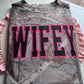 Wifey Black Glitter on Camo T-shirt