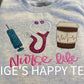 Nurse Life Glitter Embroidery Crewneck